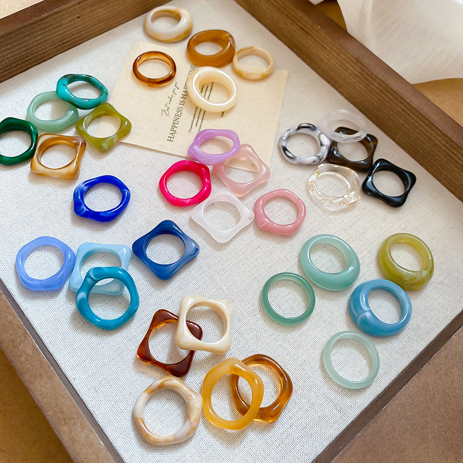 Women'S Emo Accessories - 5PCS SET Trendy Colorful Geometric Irregular