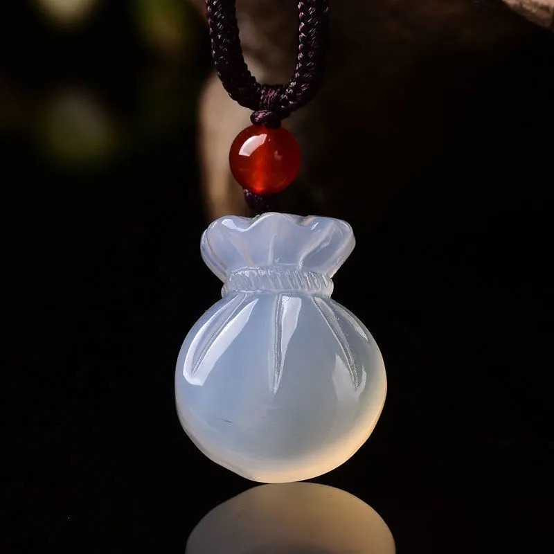 Women Accessories Pack - Natural Agate Blessing Bag Pendant Necklace