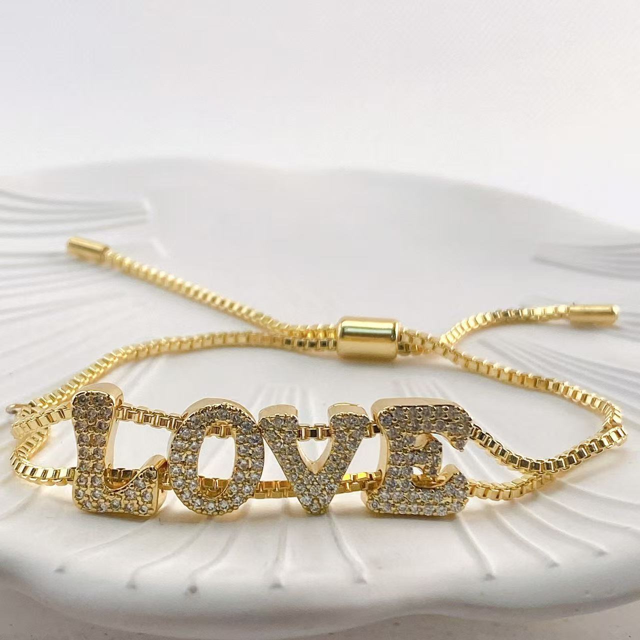 Fashionable gold DIY name brac - Women Accessories Name In English recension och pris