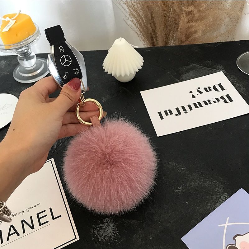 2024 Fluffy Real Fox Fur Ball  - Women'S Emo Accessories recension och pris