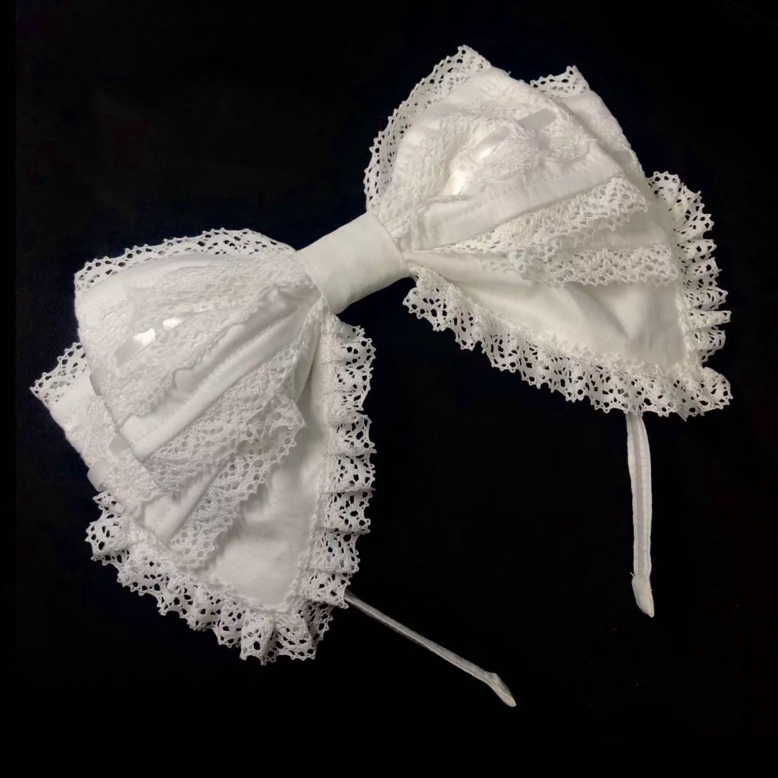 1Pc White Bow Lace Headband, S - Women Accessories Photos recension och pris