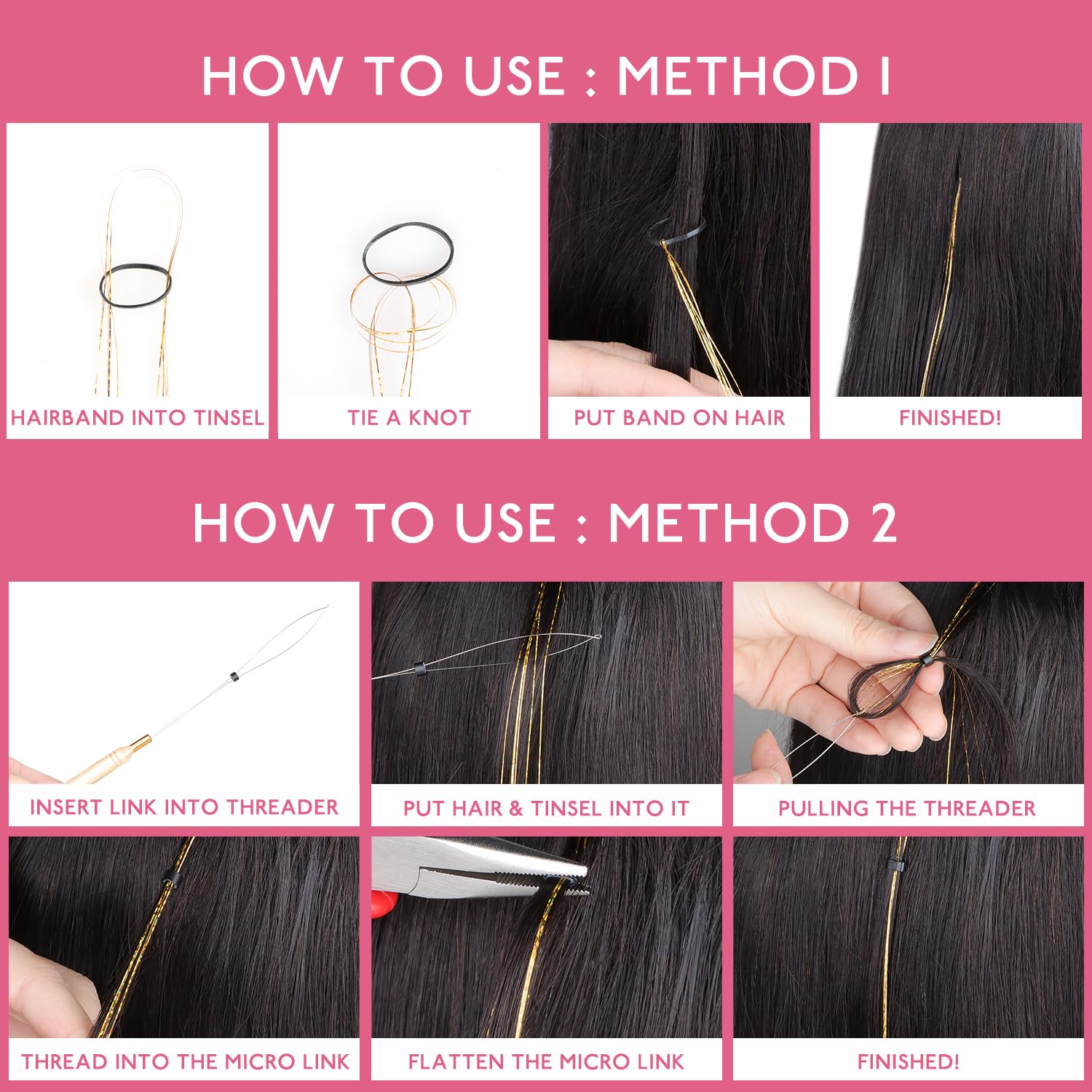 Hair Tinsel 2 Packs Tinsel Hai - Women Accessories Pack recension och pris