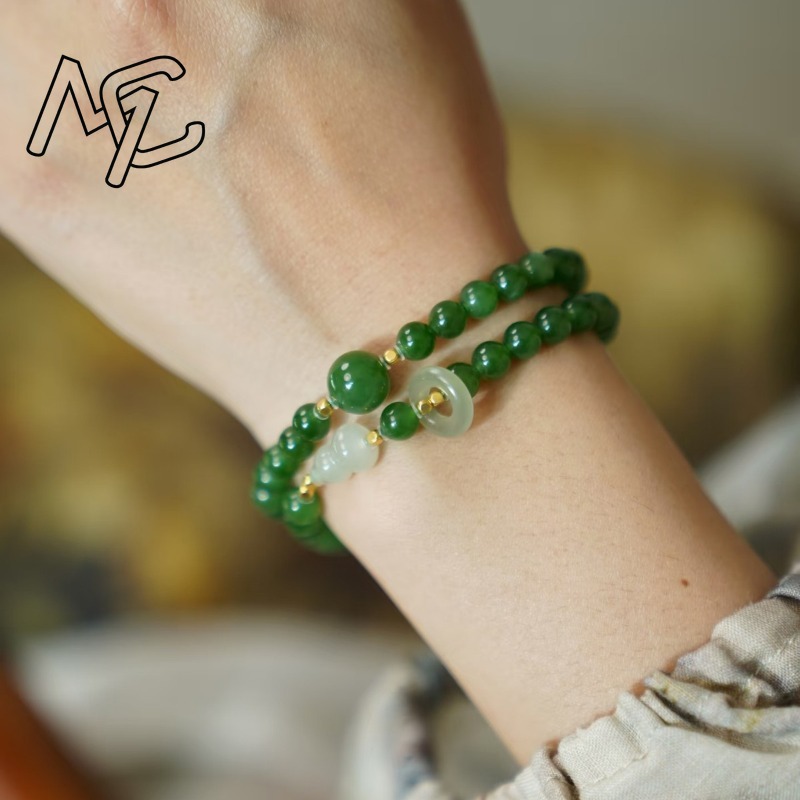 Natural Jade Green Double Circ - Women Accessories Bracelet recension och pris