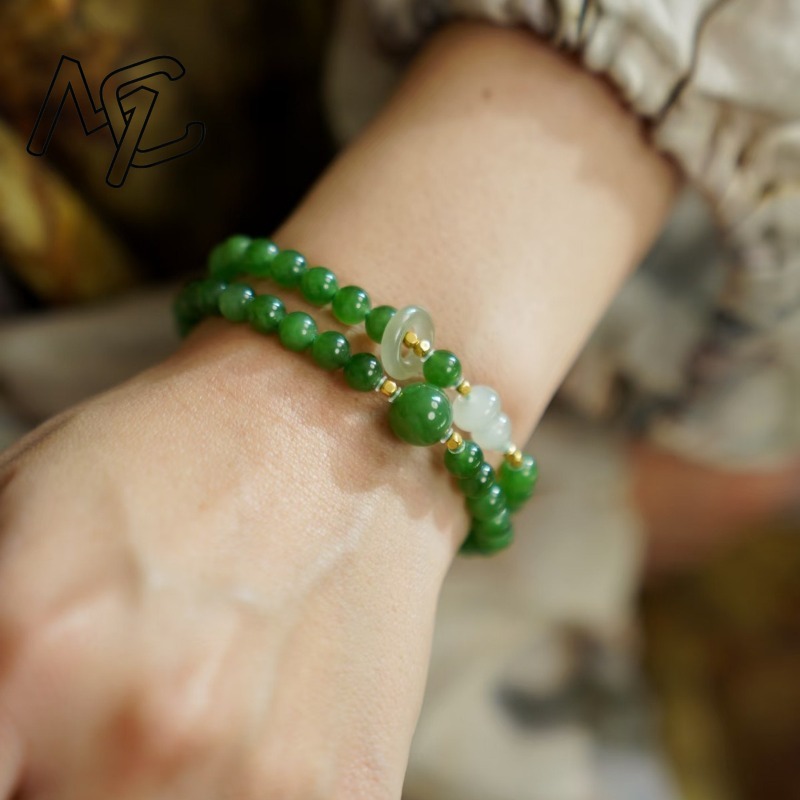 Natural Jade Green Double Circ - Women Accessories Bracelet recension och pris