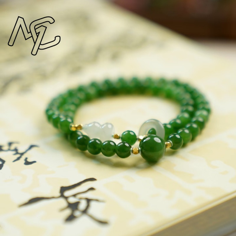 Natural Jade Green Double Circ - Women Accessories Bracelet recension och pris