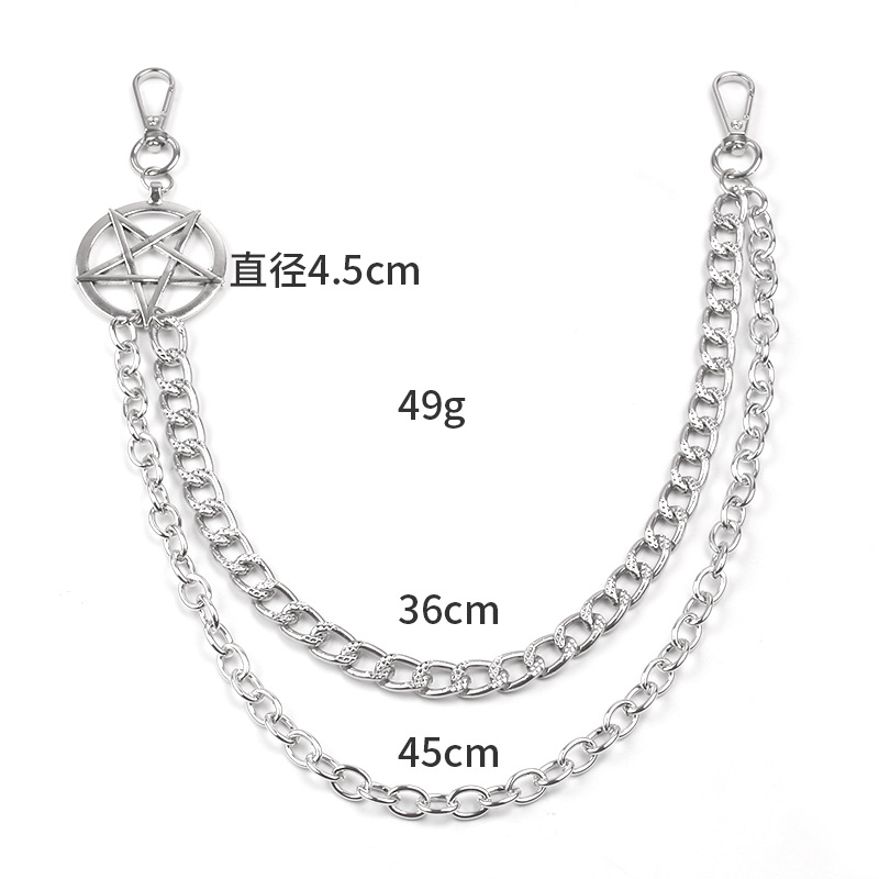 Punk Metal Chain Pentagram Key - Women'S Emo Accessories recension och pris