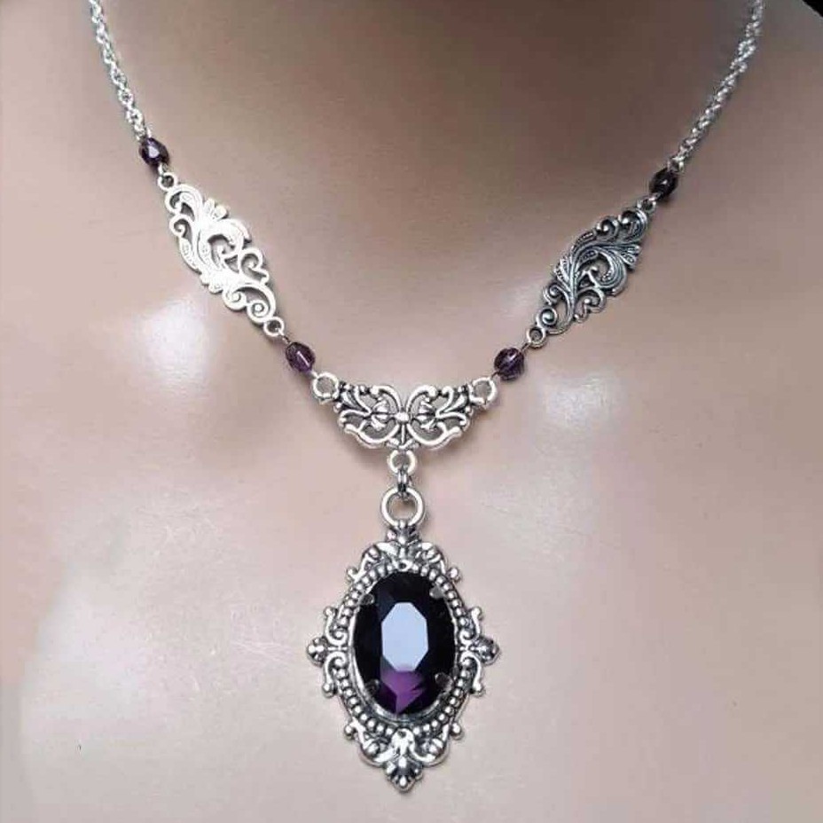 Purple Magic Water Drop Neckla - Women'S Vampire Accessories recension och pris
