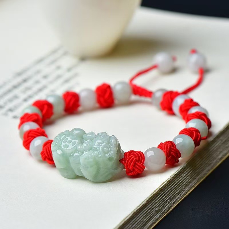 Natural Burmese Jadeite Pixiu  - Women Accessories Bracelet recension och pris