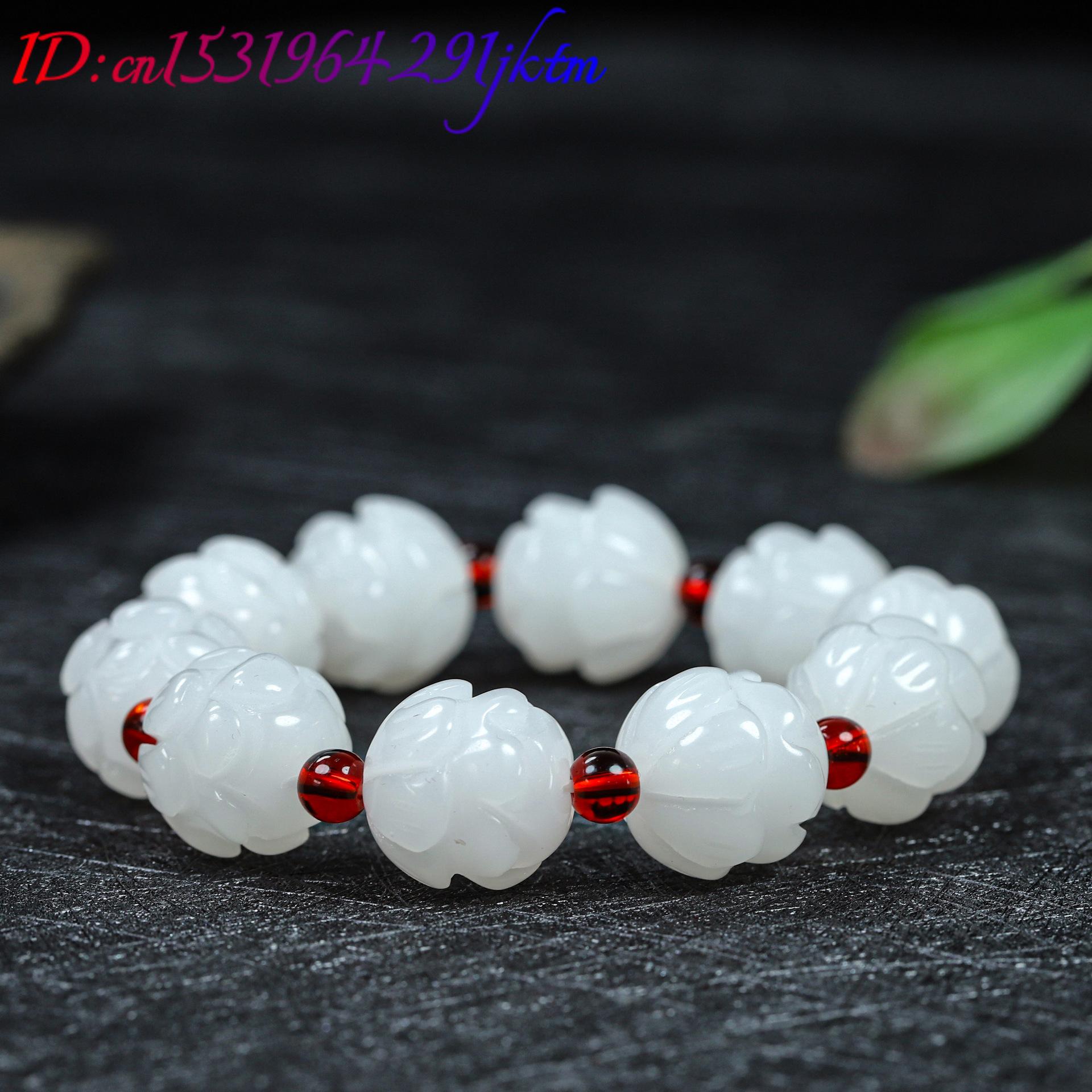 White Real Jade Lotus Bracelet - Women Accessories Bracelet recension och pris