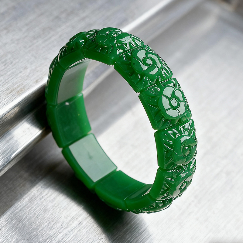 Real Jade Flower Bracelet Bang - Women Accessories Bracelet recension och pris