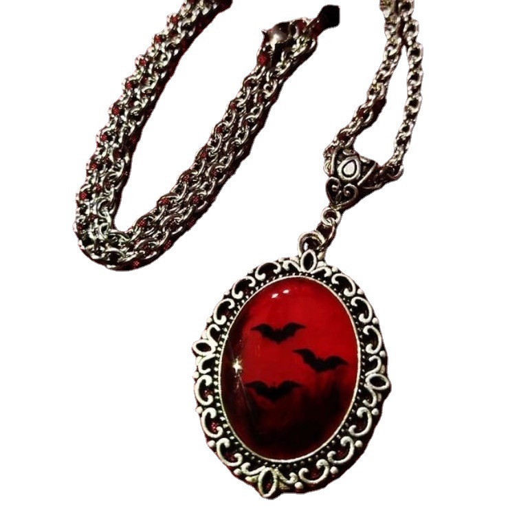 Gothic Blood Red bat Charm Nec - Women'S Vampire Accessories recension och pris